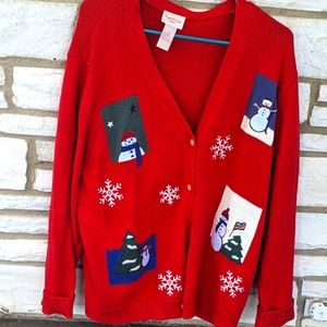 Red Snowman Cardigan